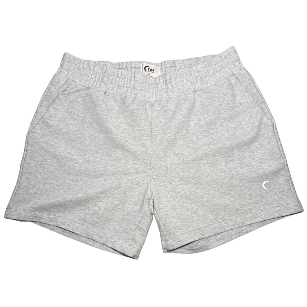 Zyia Shorts Active Heather Gray Elastic Waist Womens XL Lounge Workout Pockets